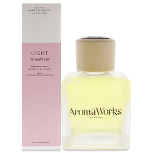 Light Reed Diffuser-Basil and Lime-Aromaworks for Unisex-3.4 oz Reed Diffusers